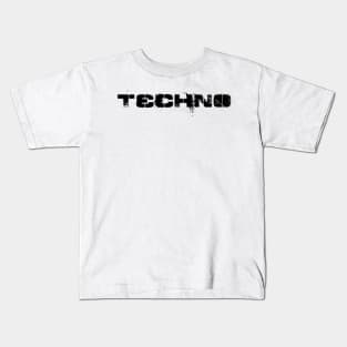 techno distorted logo design Kids T-Shirt